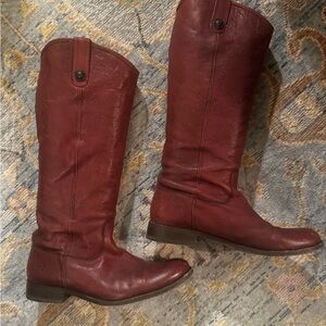Frye Women's Burgundy Over the Knee Boots